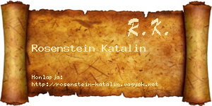 Rosenstein Katalin névjegykártya